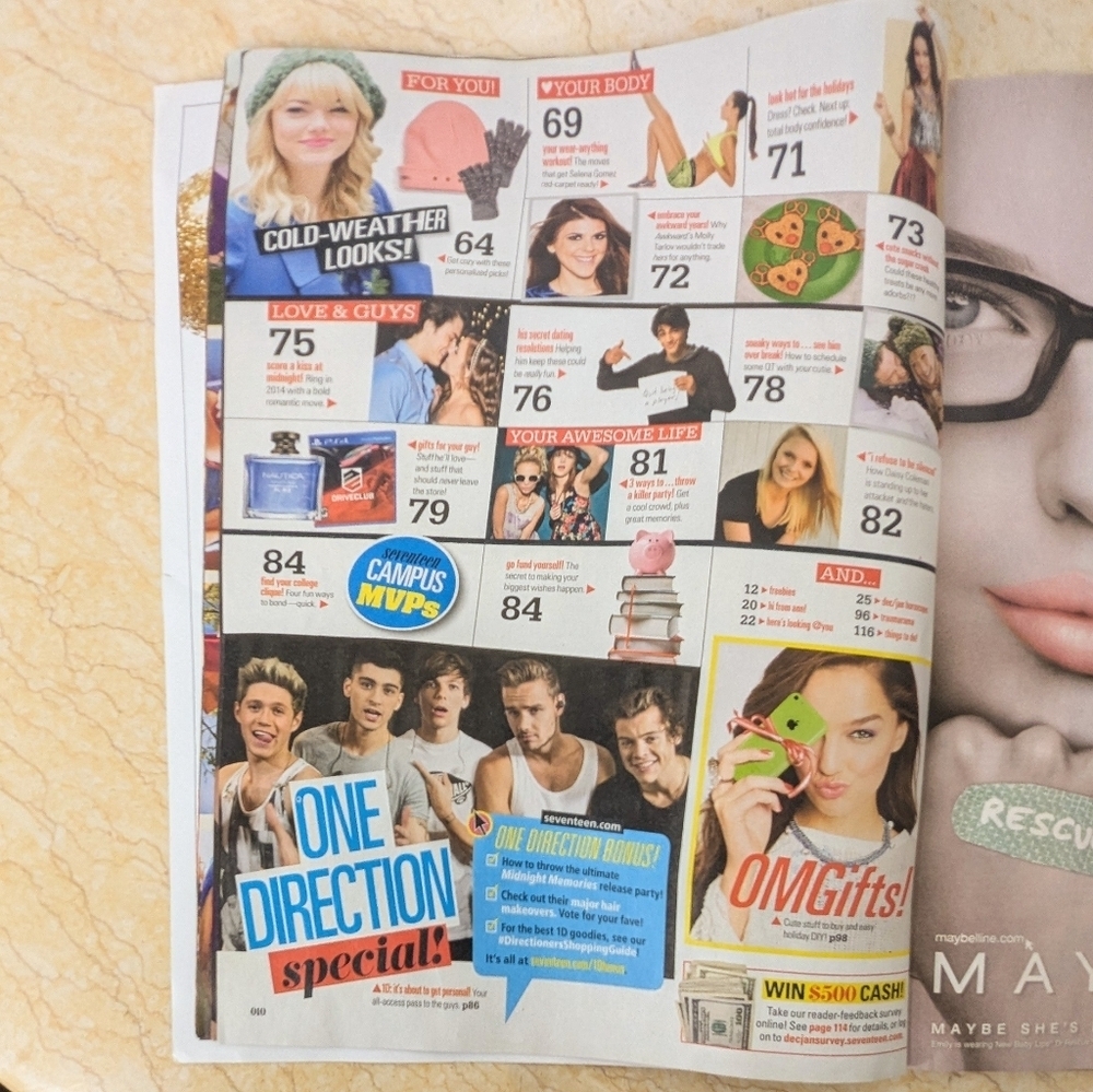 Seventeen Magazine One Direction Band 2013 - 2014 Issue With Poster - Picture 9 of 12